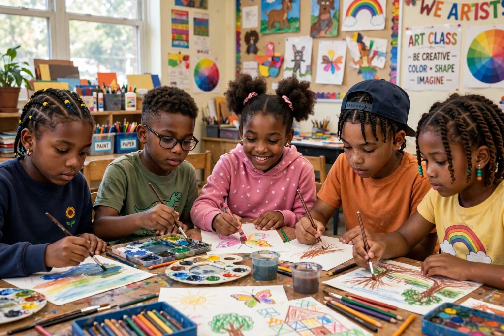 art classroom children group