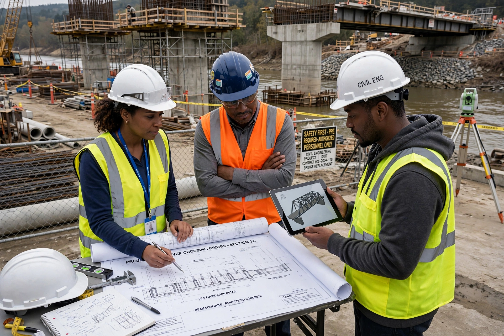 civil engineers construction site